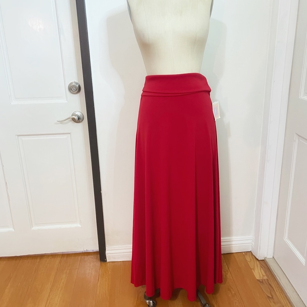 Lularoe Maxi Red Skirt Foldable waist